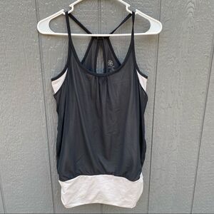 GAIAM Layered Grey and Black Athletic Yoga Tank S